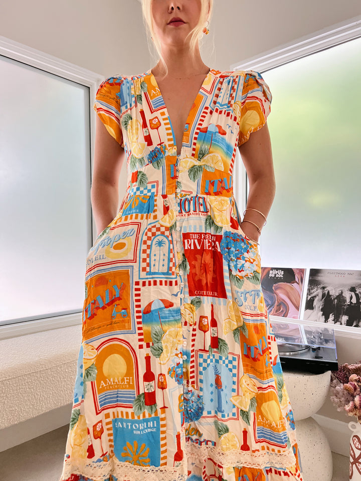 Sun Lounger Print Tabitha Maxi Dress