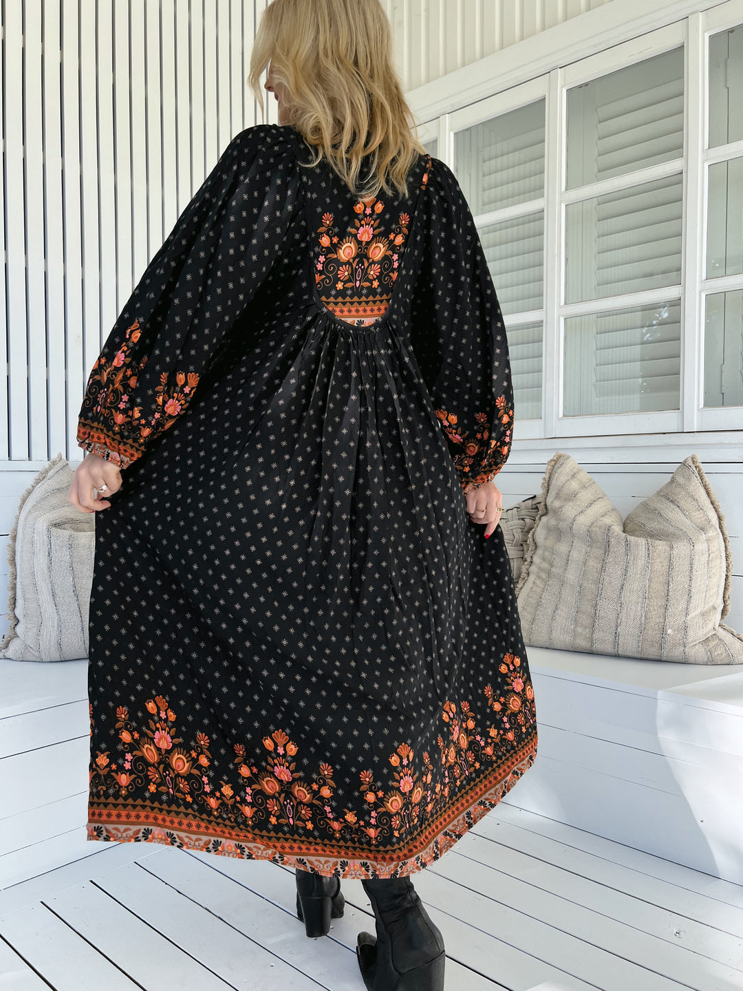 Emmery Print Boheme Long Sleeve Midi