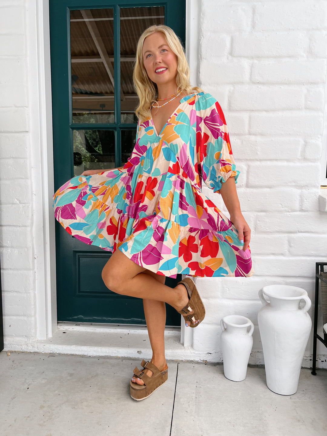 Ohana Print Petal Mini Dress