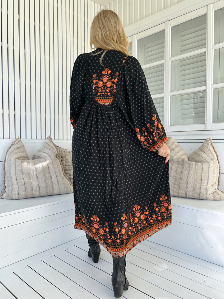 Emmery Print Boheme Long Sleeve Midi
