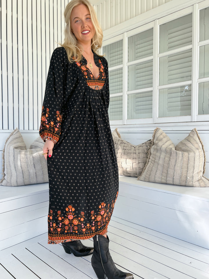 Emmery Print Boheme Long Sleeve Midi