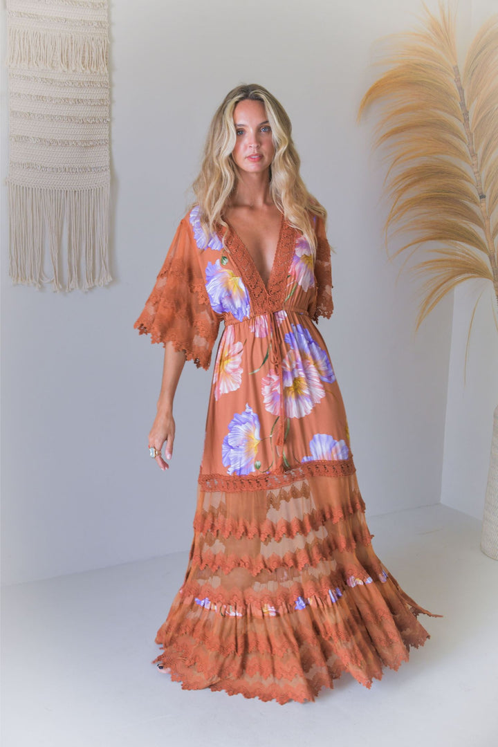 Amara Bloom Print Bungalow Maxi Dress