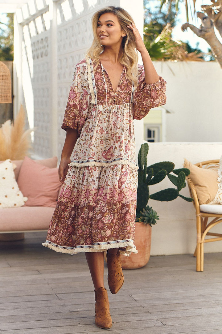 Jaase Flower Fields Print Palace Dress