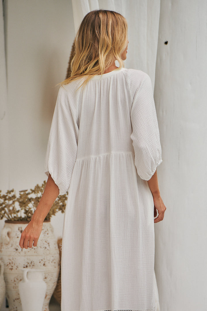 White Quincy Naya Midi Dress