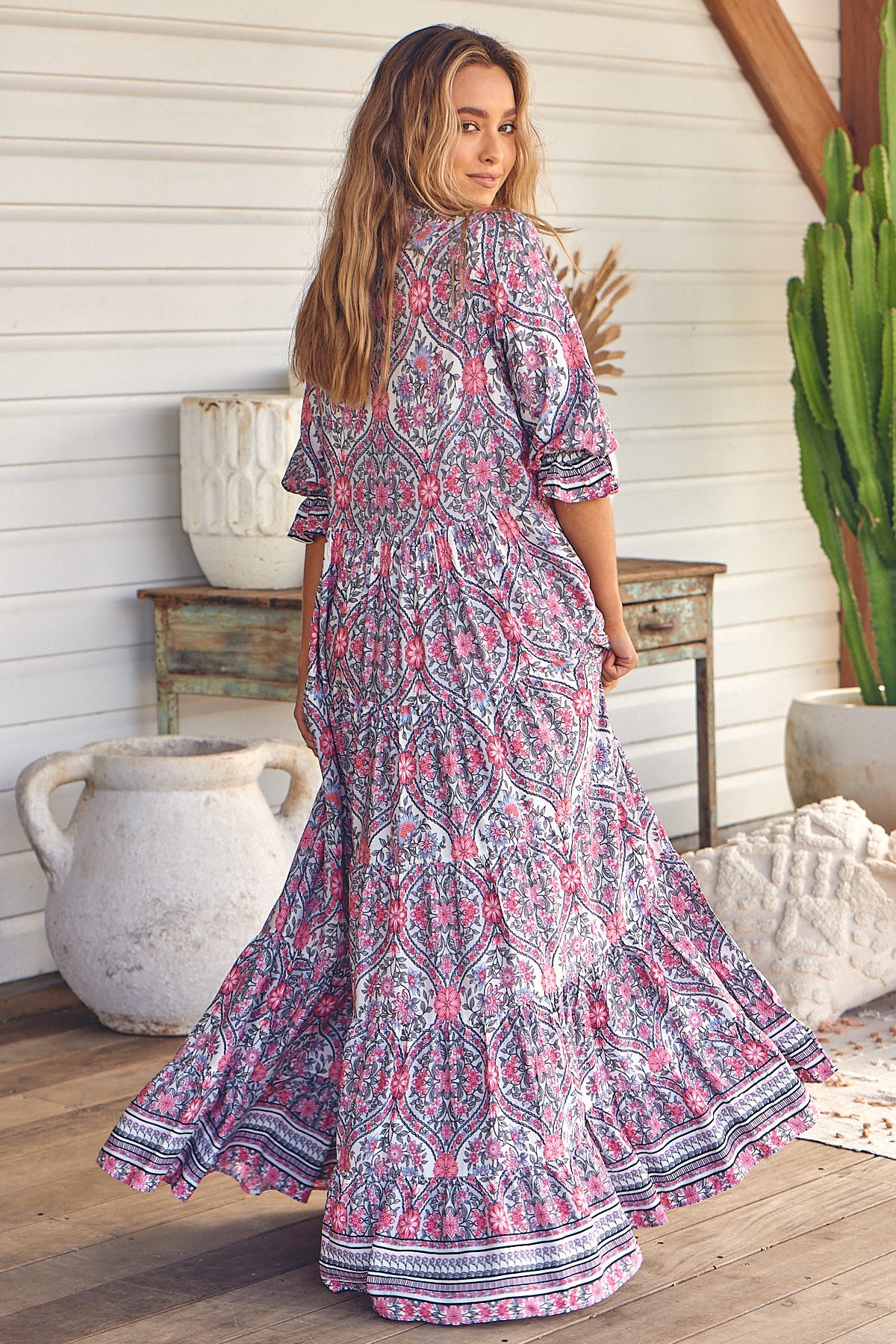 Bonnie Print Tillie Maxi Dress – Lilac and Mila