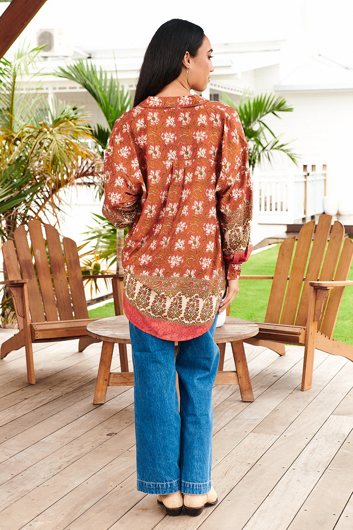 Suraya Print Novella Blouse - Back angle