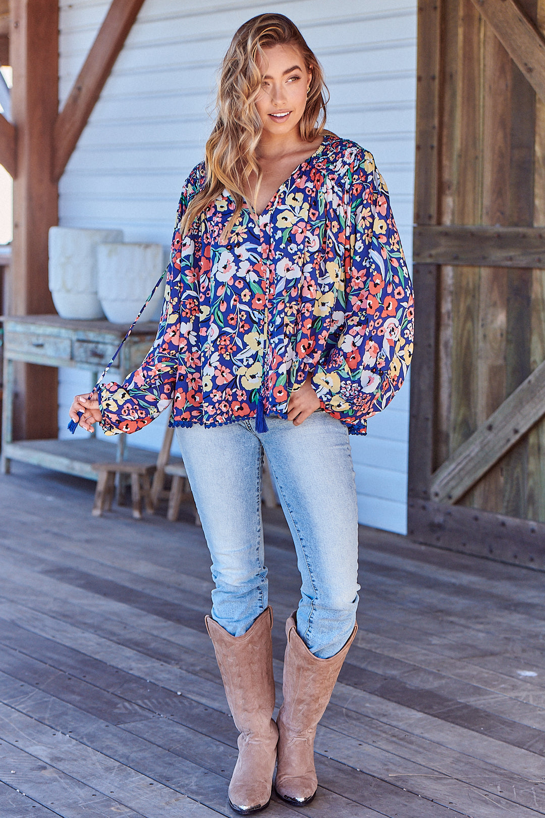 Carnation Print Rue Top