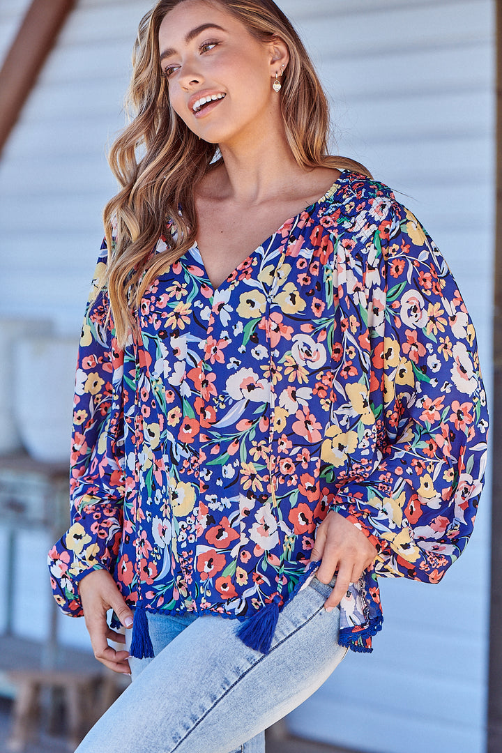 Carnation Print Rue Top
