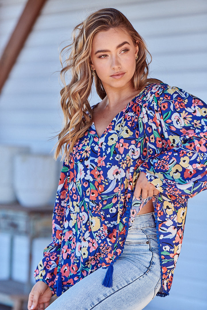 Carnation Print Rue Top