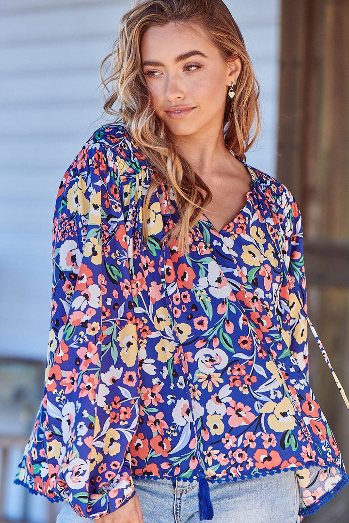 Carnation Print Rue Top