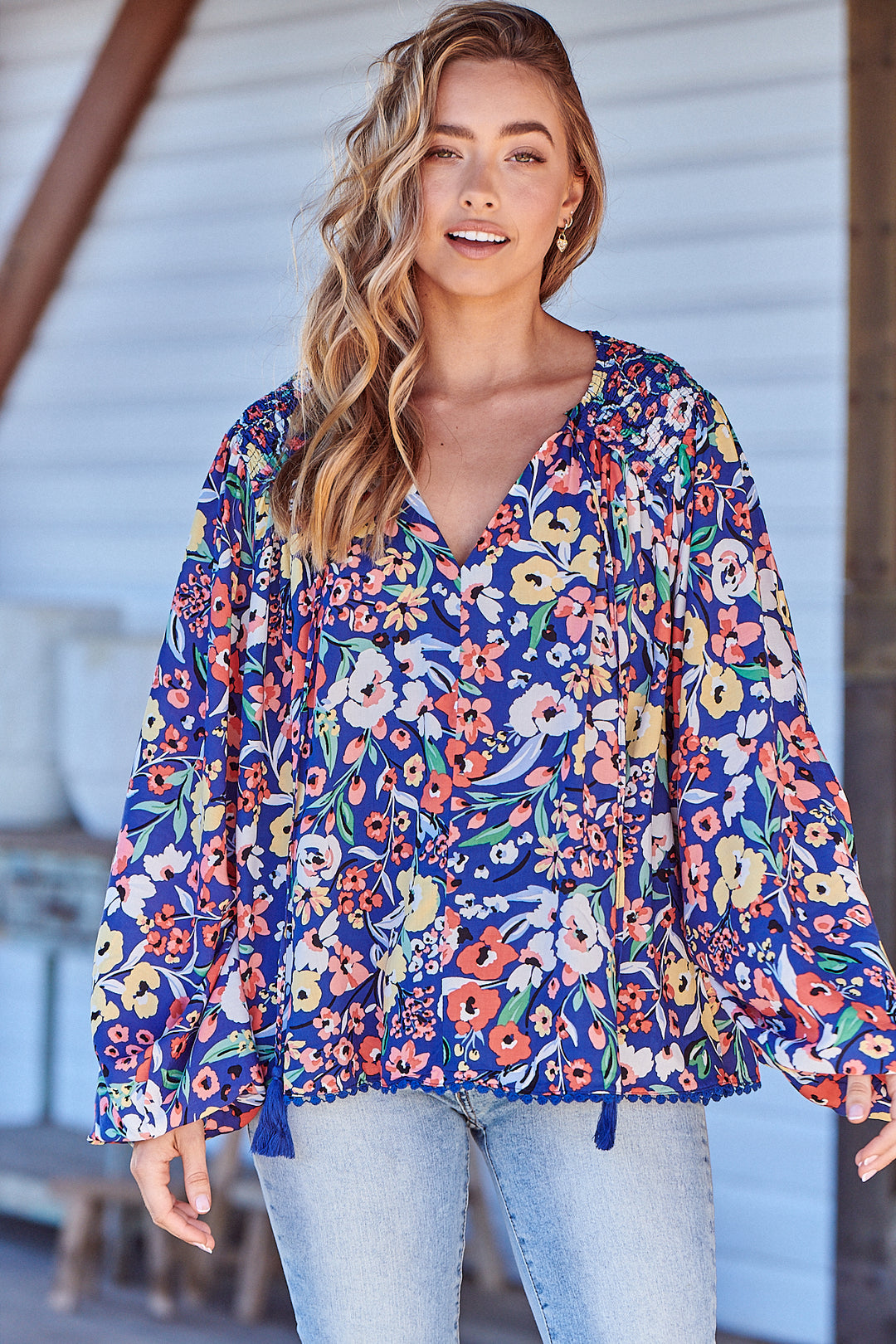 Carnation Print Rue Top