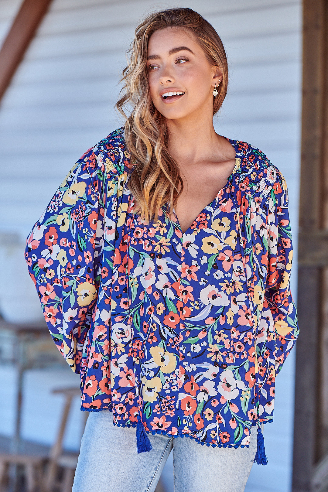Carnation Print Rue Top