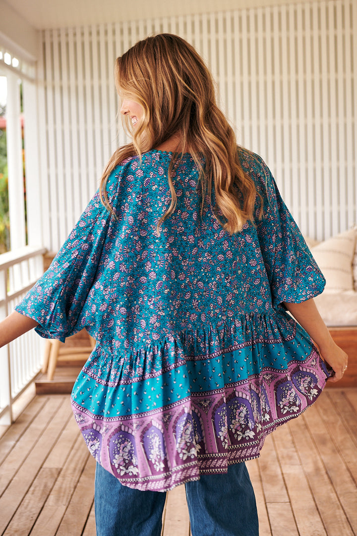 Lottie Print Chloe Top - Back angle