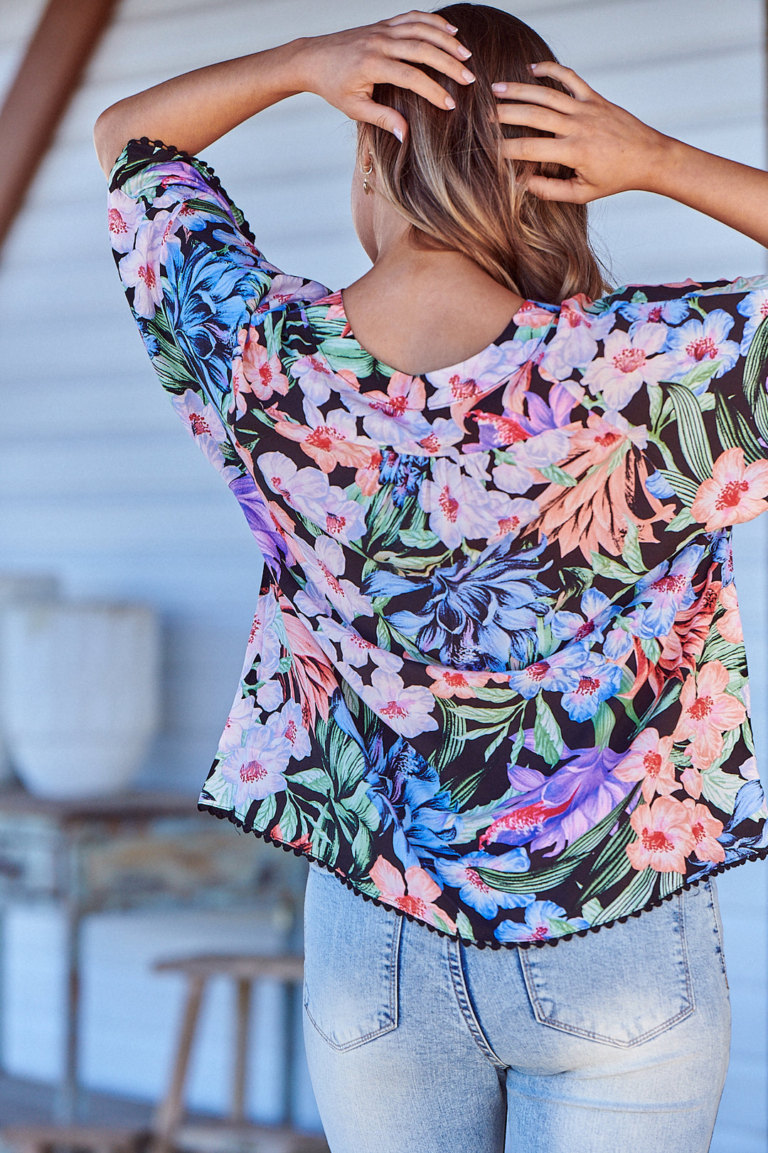 Midnight Tropics Print Gabriella Top