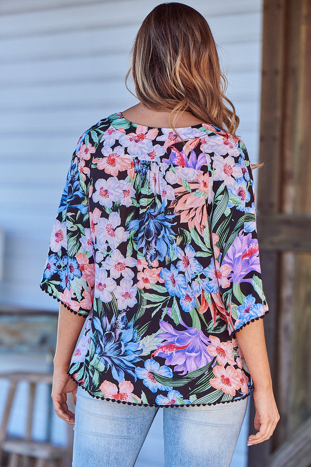 Midnight Tropics Print Gabriella Top