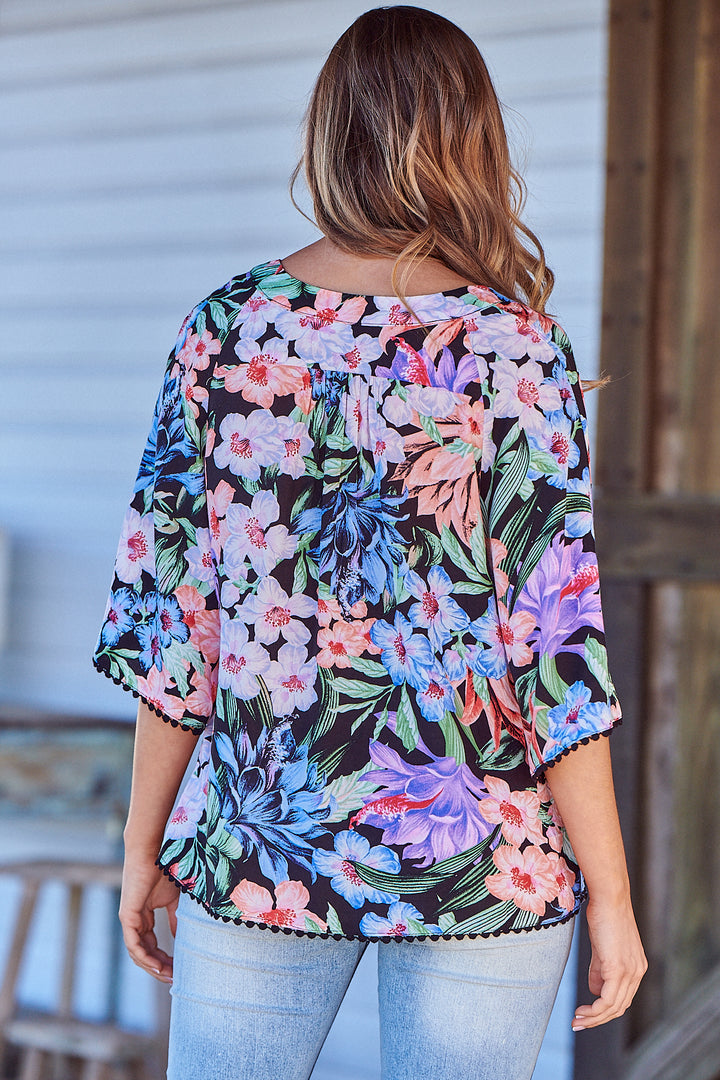 Midnight Tropics Print Gabriella Top