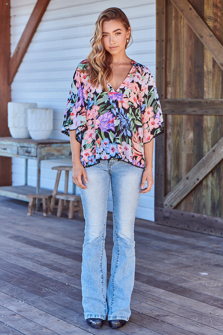 Midnight Tropics Print Gabriella Top