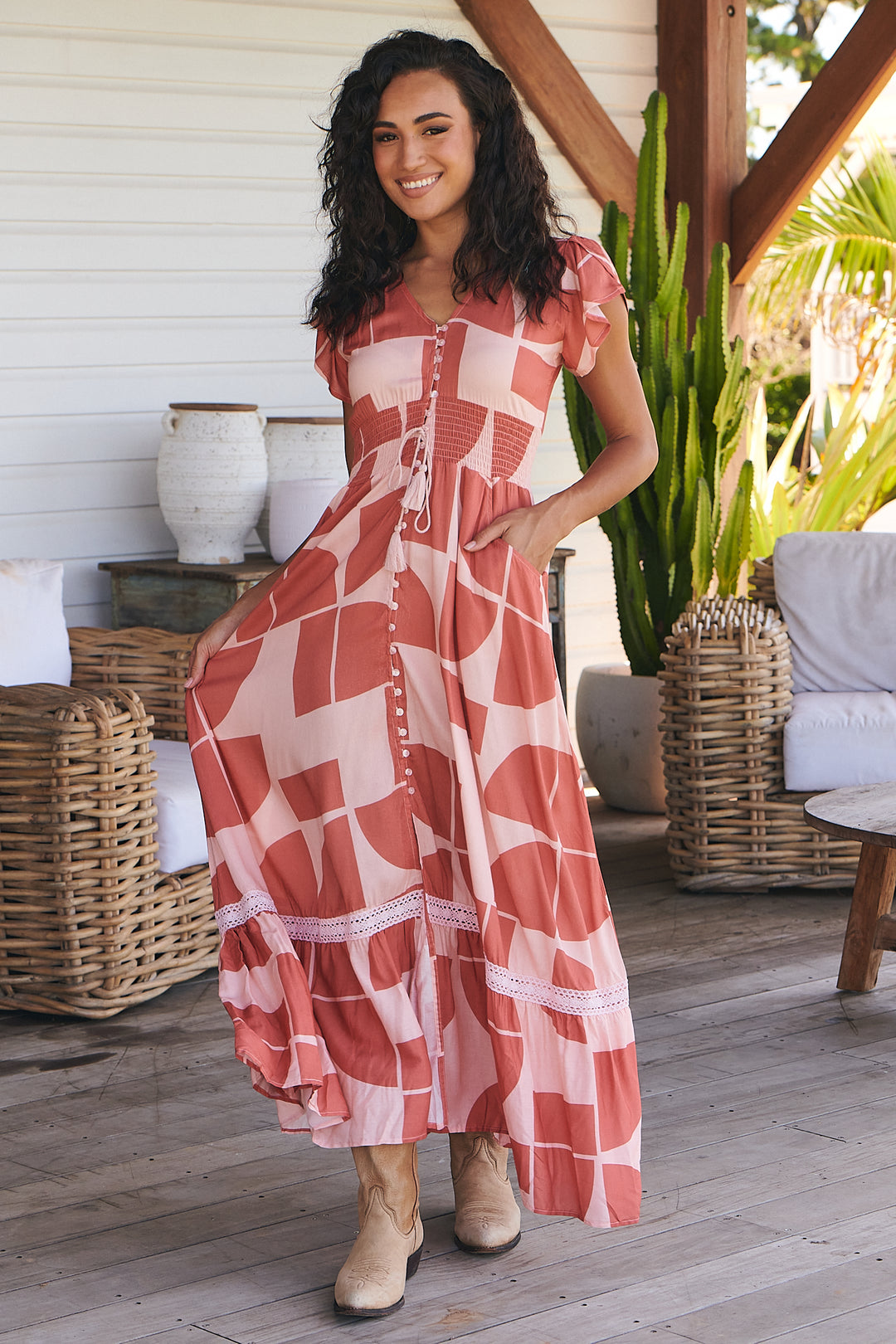 Cali Print Romi Maxi Dress