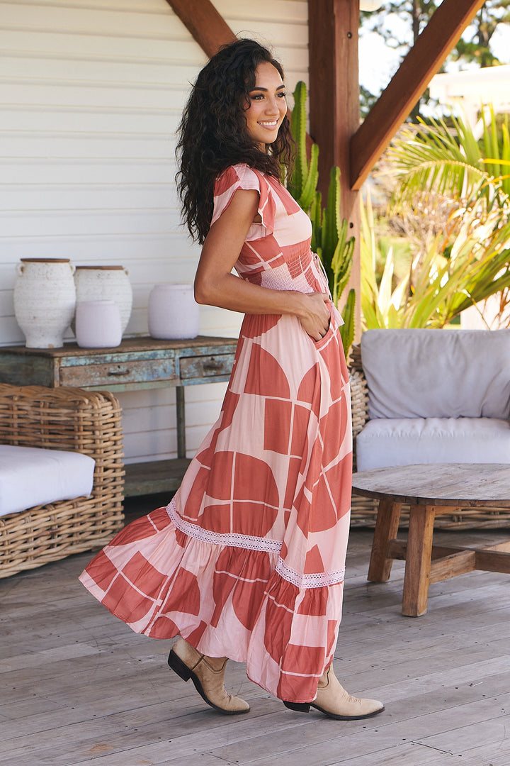 Cali Print Romi Maxi Dress - Side angle