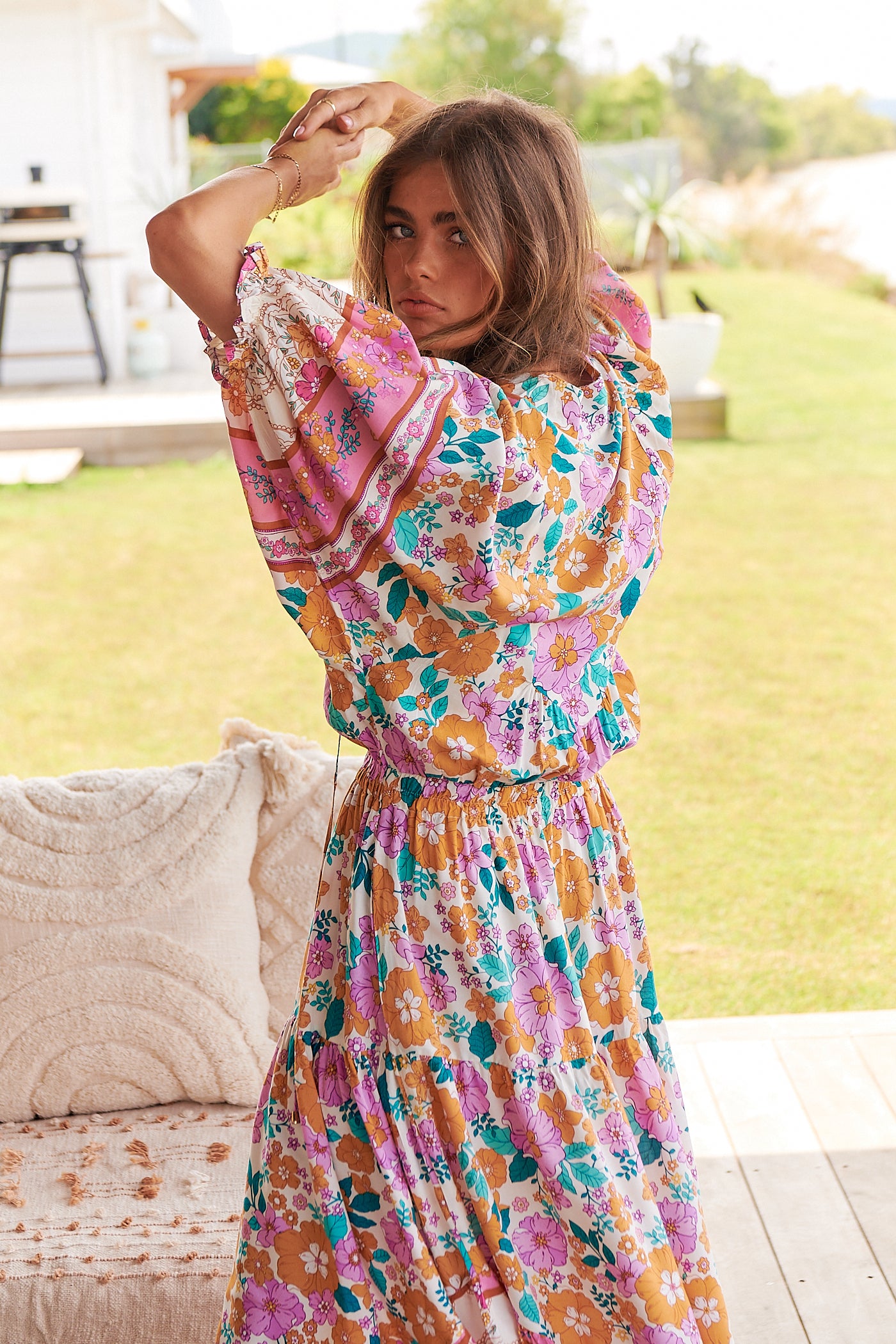 Lilia Print Jasmine Midi Dress – Lilac and Mila