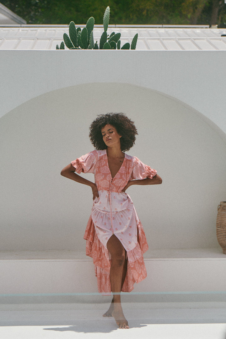 Berry Bliss Print Lorena Maxi Dress