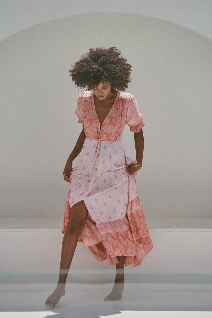 Berry Bliss Print Lorena Maxi Dress