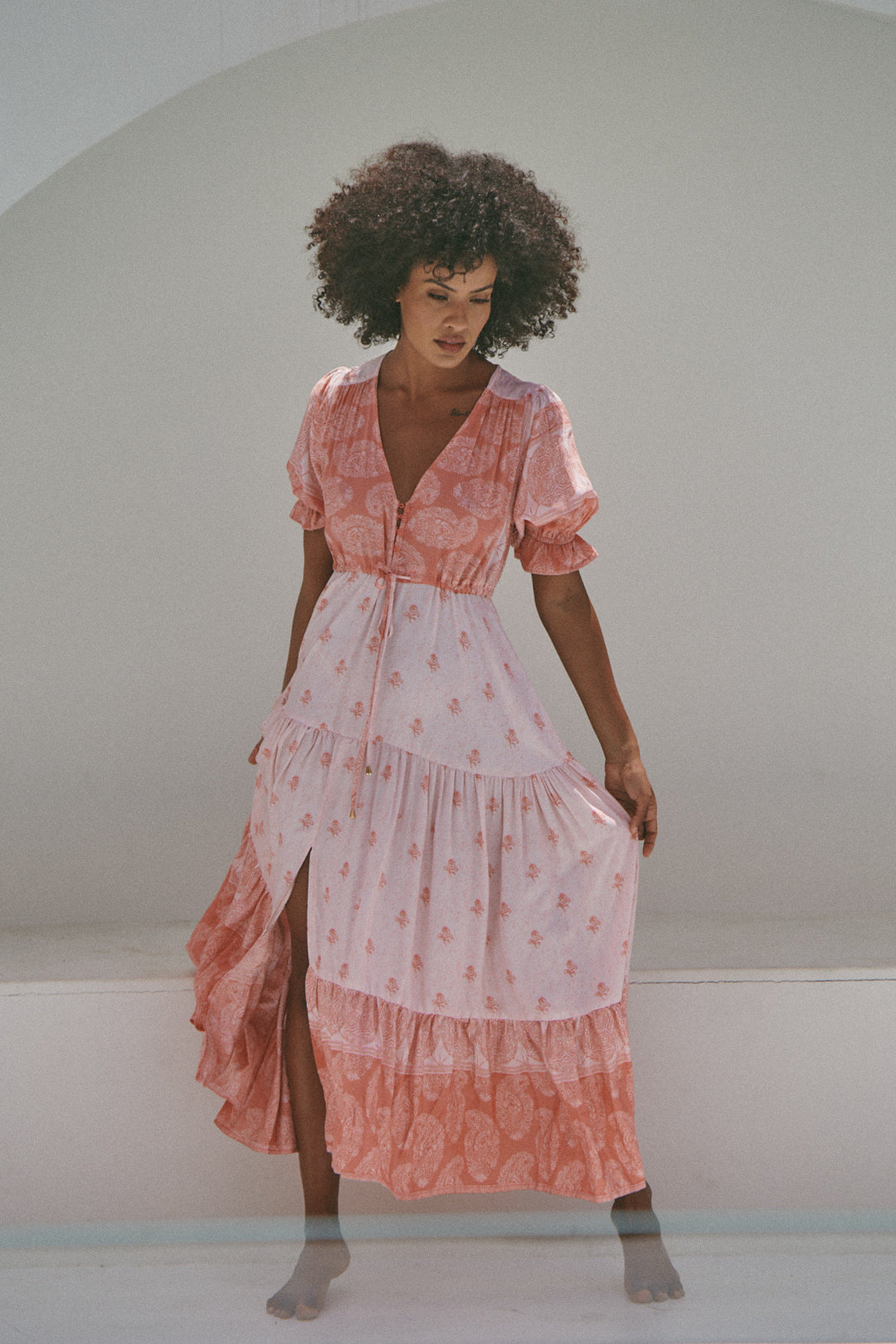 Berry Bliss Print Lorena Maxi Dress