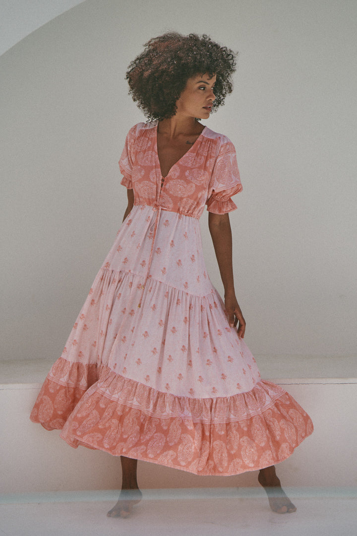 Berry Bliss Print Lorena Maxi Dress