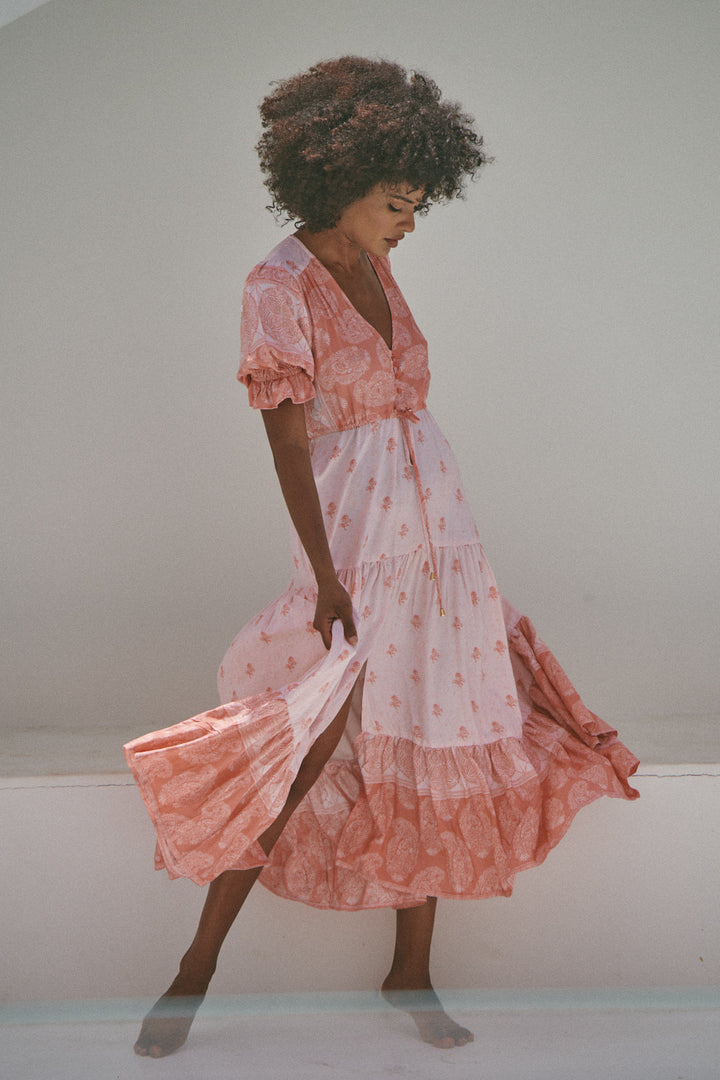 Berry Bliss Print Lorena Maxi Dress