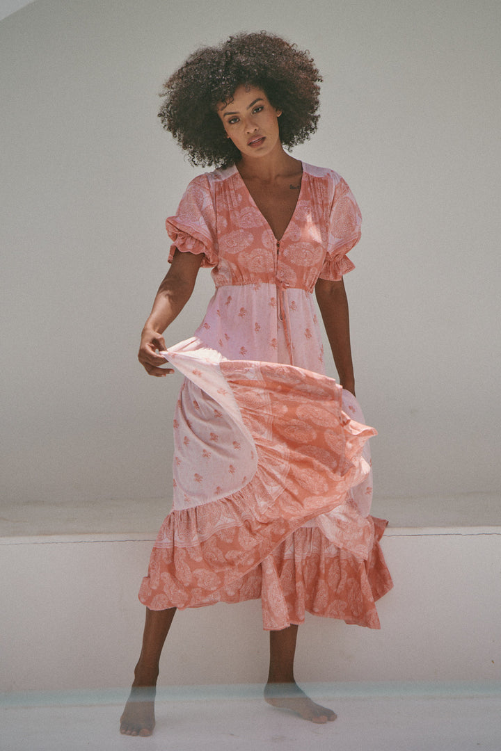 Berry Bliss Print Lorena Maxi Dress