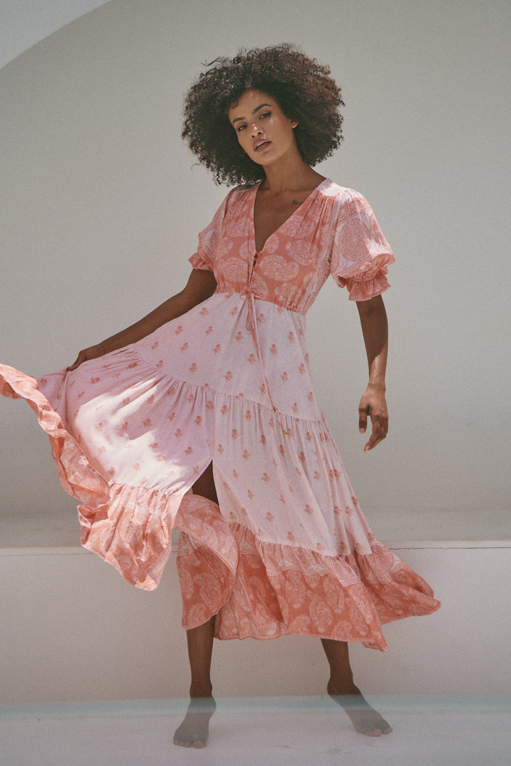 Berry Bliss Print Lorena Maxi Dress