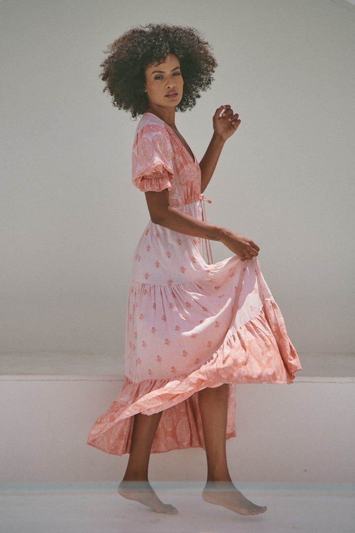 Berry Bliss Print Lorena Maxi Dress