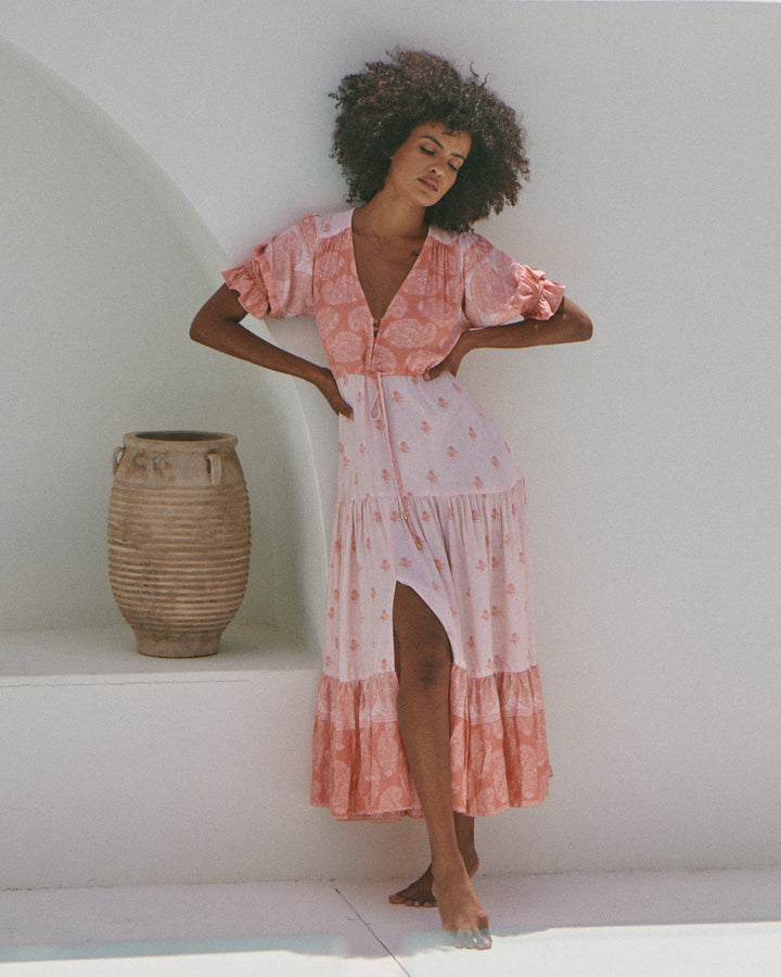 Berry Bliss Print Lorena Maxi Dress