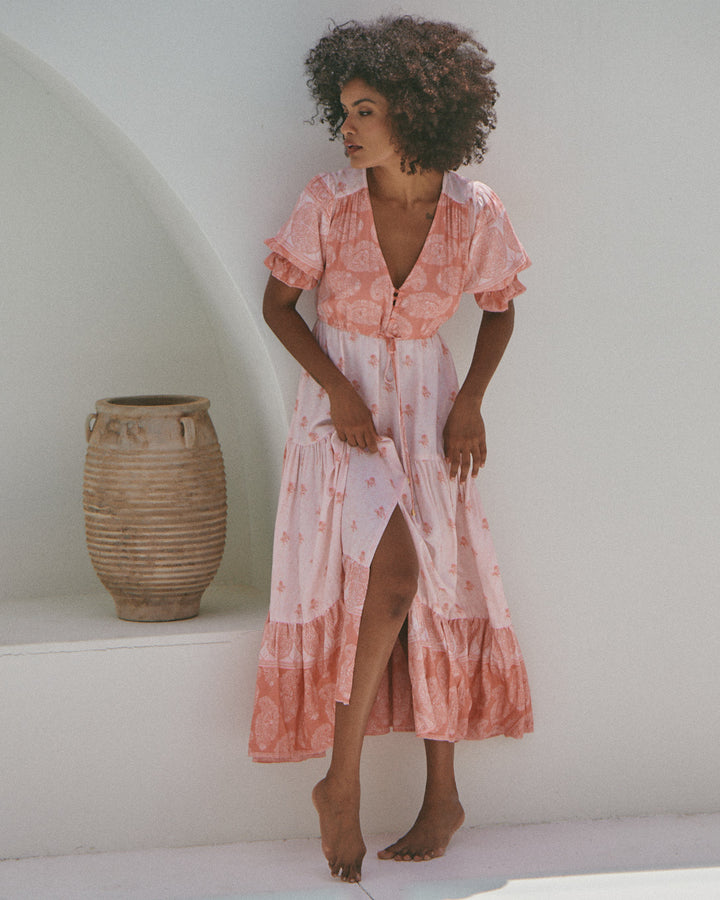 Berry Bliss Print Lorena Maxi Dress