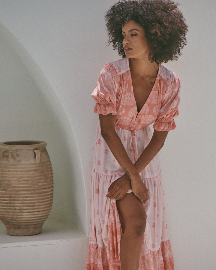 Berry Bliss Print Lorena Maxi Dress