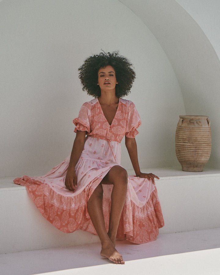 Berry Bliss Print Lorena Maxi Dress