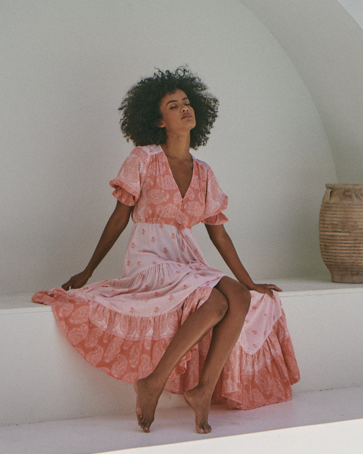Berry Bliss Print Lorena Maxi Dress
