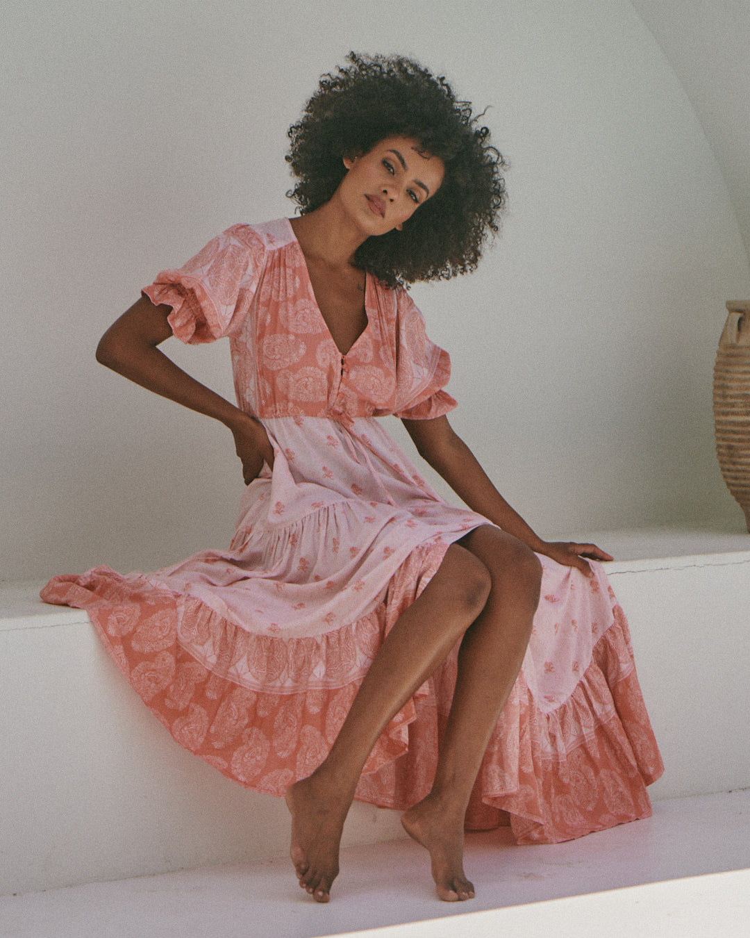 Berry Bliss Print Lorena Maxi Dress