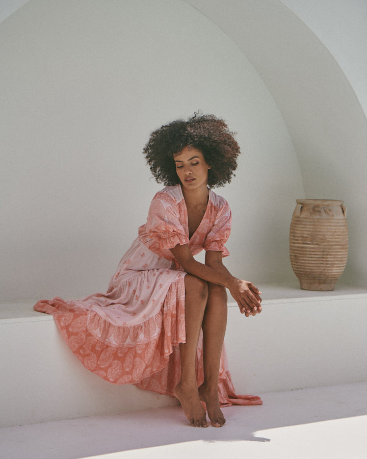 Berry Bliss Print Lorena Maxi Dress