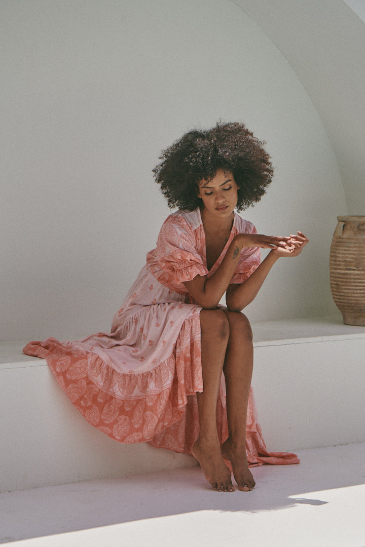 Berry Bliss Print Lorena Maxi Dress