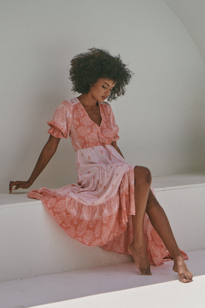 Berry Bliss Print Lorena Maxi Dress