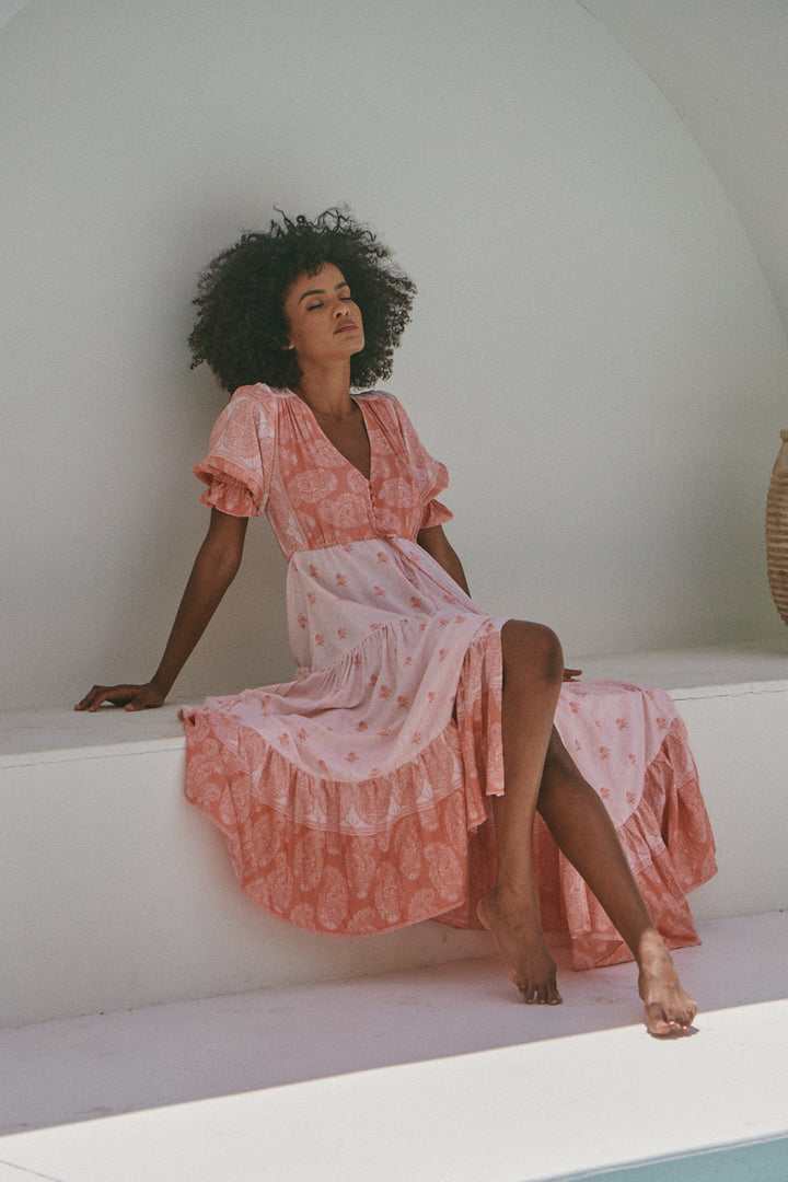 Berry Bliss Print Lorena Maxi Dress