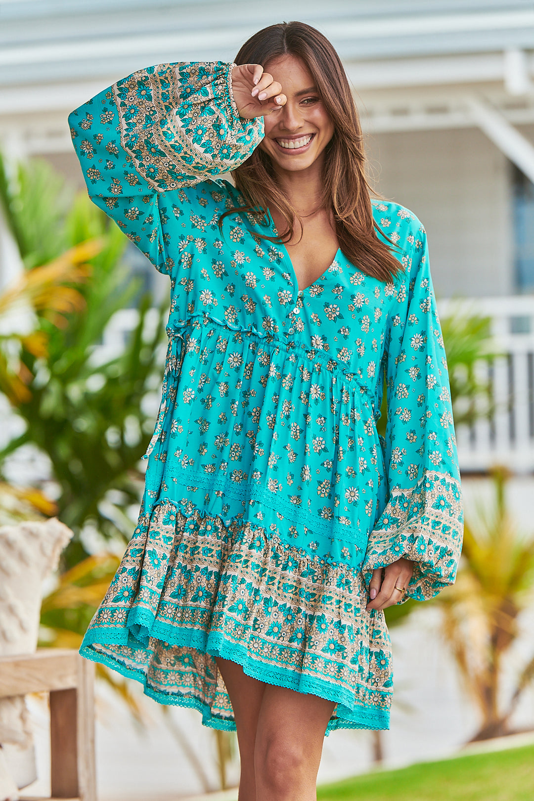 Maui Print Avery Mini Dress - Close up