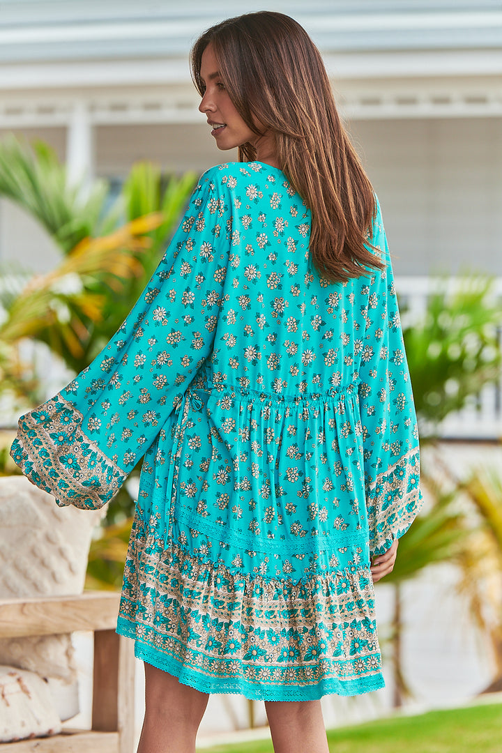 Maui Print Avery Mini Dress - Back angle