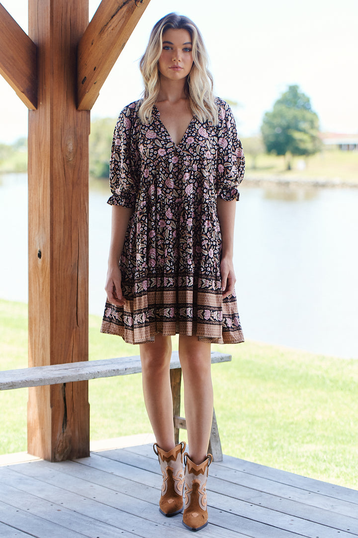 Sarah Print Petal Mini Dress