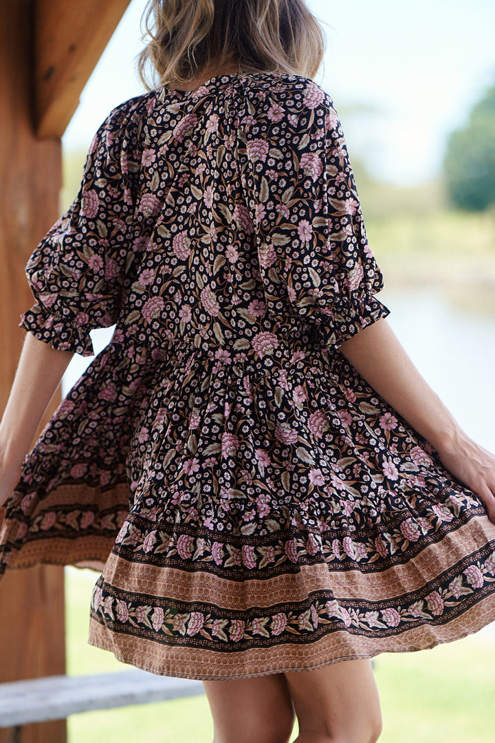 Sarah Print Petal Mini Dress