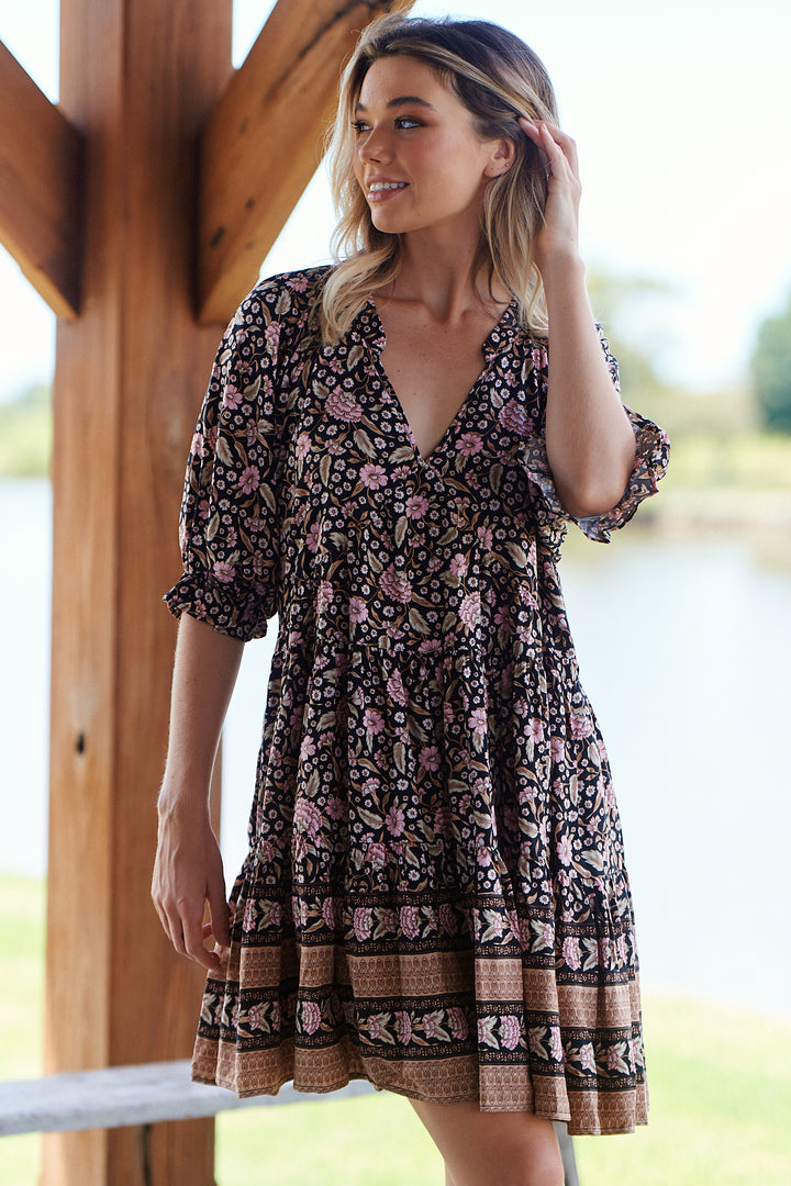 Sarah Print Petal Mini Dress