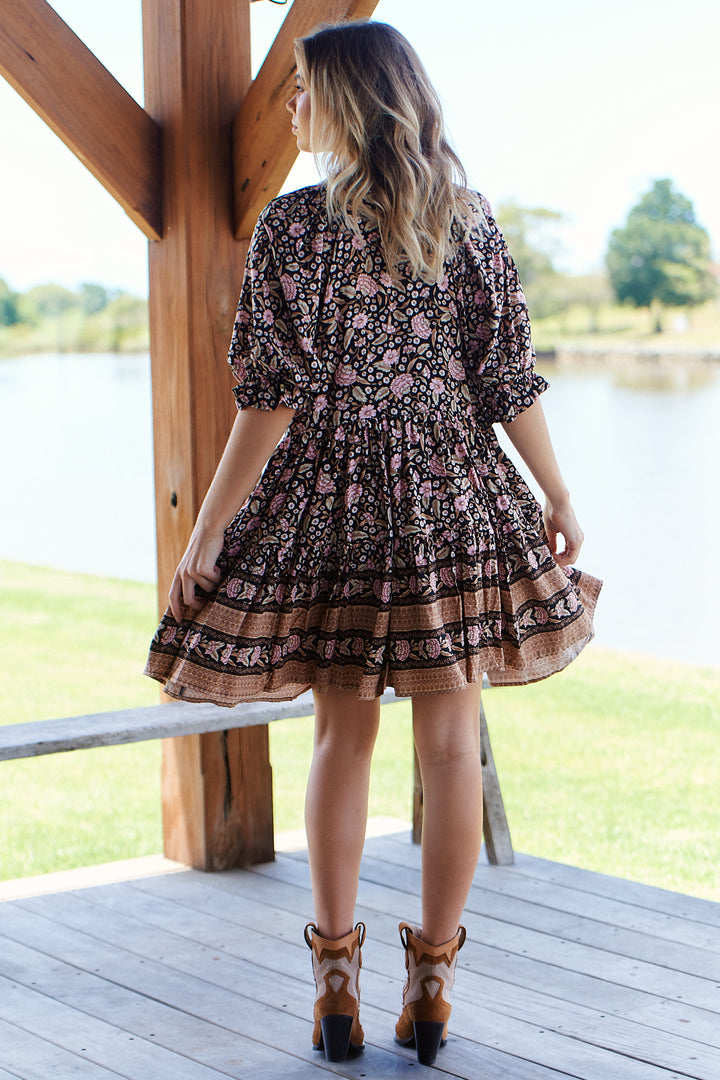 Sarah Print Petal Mini Dress