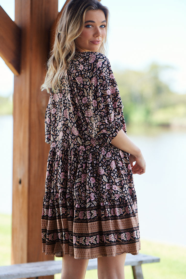 Sarah Print Petal Mini Dress