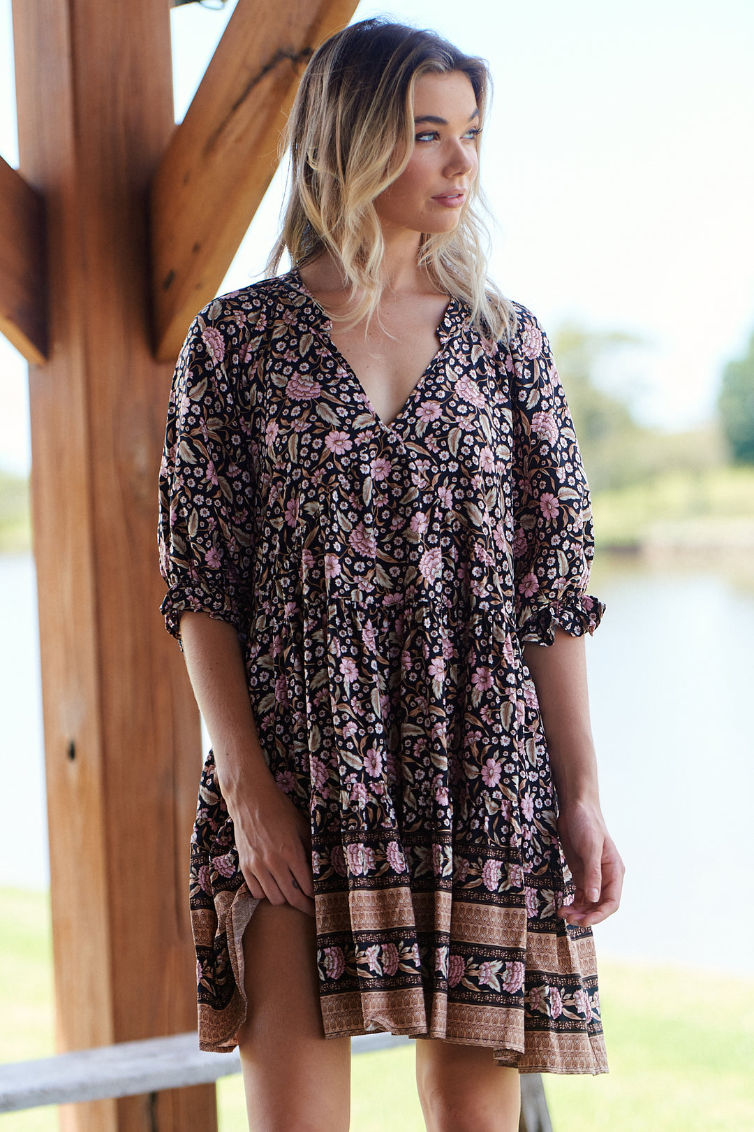 Sarah Print Petal Mini Dress